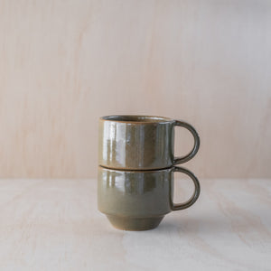 C-handle Stacking Mug, Green