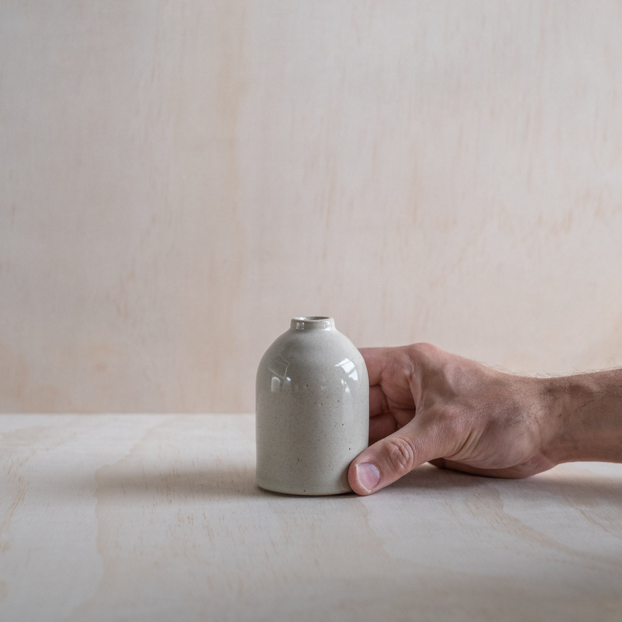 Small Bottle Vase, Beige